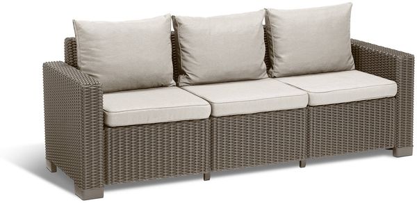 Dmora Outdoor-Sofa Melfort, Gartensofa, Terrassensofa, Sitzbank für draußen, 198x68 h72 cm, Taube