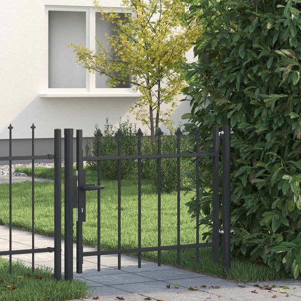 vidaXL Zauntor BOXTEL 103 x 124,5 cm Pulverbeschichteter Stahl Grau 42008878