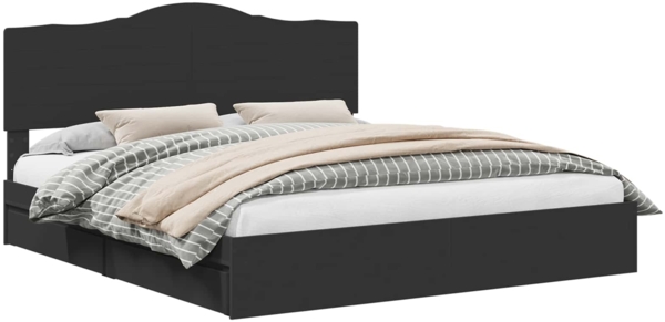 vidaXL Aufbewahrungsbett Schwarz 200x200 cm Holzwerkstoff 3413472