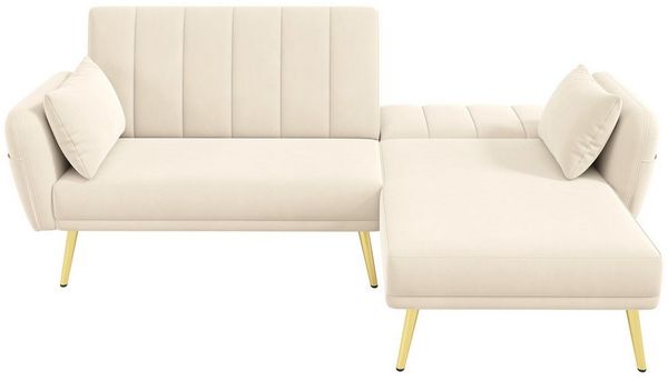 i@home Schlafsofa Klappsofa,L-förmiges Sofa,Ecksofa, mit Relaxfunktion,schawrz/weiß