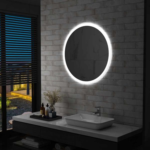 Badspiegel, Badezimmerspiegel mit LED 80 cm