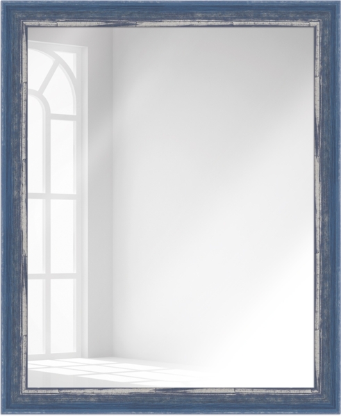 WANDStyle Wandspiegel H640 aus Massivholz in Blau 56 x 66 cm im Stil Shabby-Chic Bild 2
