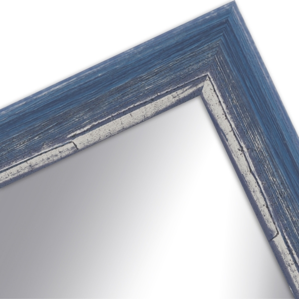 WANDStyle Wandspiegel H640 aus Massivholz in Blau 56 x 66 cm im Stil Shabby-Chic Bild 3