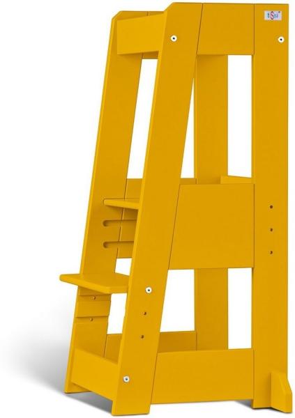 tiSsi 'Felix' Lernturm, Tritt 3-fach höhenverstellbar, Buche gelb, Massivholz