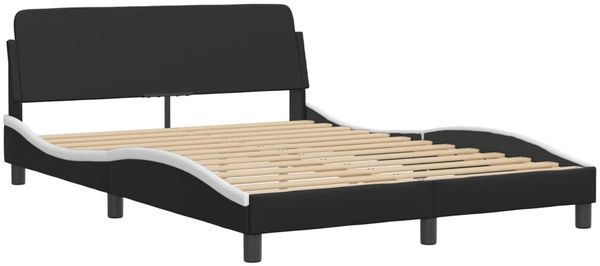 vidaXL Bett mit Matratze "Hvar" Schwarz und Weiß 140x190 cm Kunstleder 3208722 Bild 4