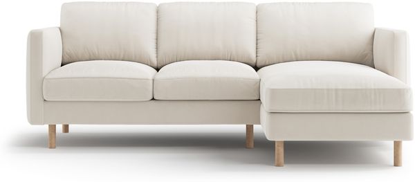 Micadoni Ecksofa Eden 3-Sitzer Rechts Samt Beige