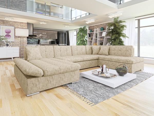 Wohnlandschaft Bergen Premium mit Schlaffunktion und Bettkasten (Farbe: Tracy 211.03, Seite: Links)