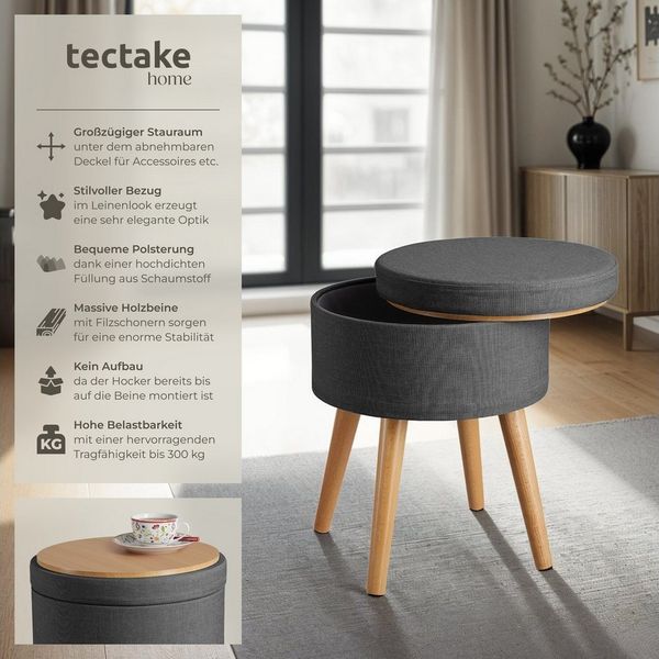 tectake Sitzhocker Yara, rund