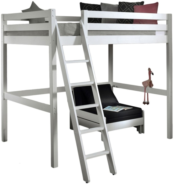 Hochbett Karolina 209x215x190 Kinderbett Massivholz Weiß