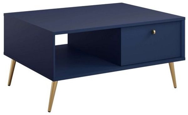 Home affaire Couchtisch ROMILDA Kaffeetisch mit viel Stauraum, 87x66cm, modernes Design, Beistelltisch mit zusätzlichen Aufbewahrungsschränken, goldene Akzente