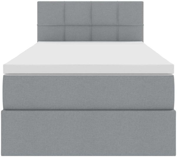 vidaXL LED-Speicherbett mit Matratze Hellgrau 90 x 190 cm Stoff 3371112 Bild 8