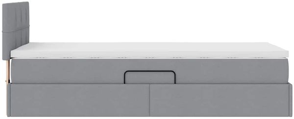 vidaXL LED-Speicherbett mit Matratze Hellgrau 90 x 190 cm Stoff 3371112 Bild 11