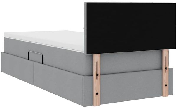 vidaXL LED-Speicherbett mit Matratze Hellgrau 90 x 190 cm Stoff 3371112 Bild 12