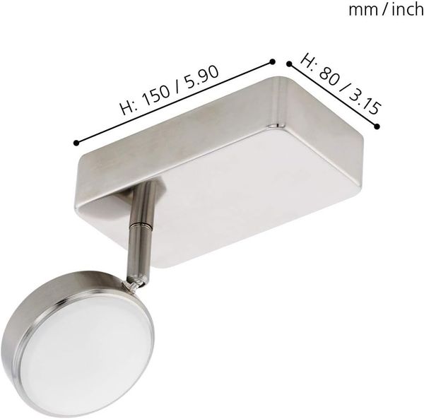 Eglo 97714 LED CORROPOLI-C nickel-matt weiß L:8cm H:15cm, dimmbar mit Connect Funktion Bild 3
