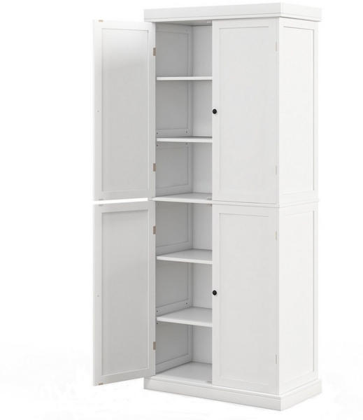 COSTWAY Küchenbuffet Küchenschrank Vorratsschrank 185cm, weiß