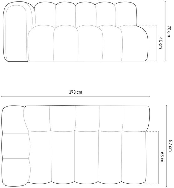 Micadoni Modulares Sofa Lupine 3-Sitzer Links Samtstoff Salvador Grau Bild 6