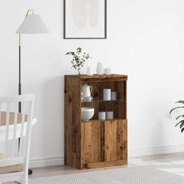 vidaXL LED-Sideboard Braun 60 x 37 x 100 cm Holzwerkstoff 863033