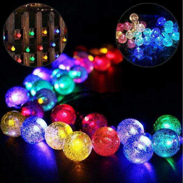 Salcar LED Solarleuchte LED Solarleuchten Garten Kugel Lichterkette Außen Solar Gartenleuchte, Warmweiß, Bunt, Bunt, 5M 10LED Lichterkette