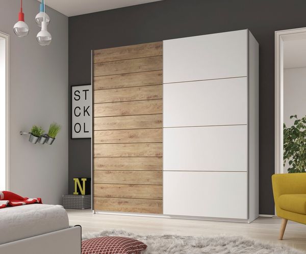 INOSIGN Schiebetürenschrank Galaxy Breite 200,220 oder 270cm breit, Kleiderschrank, Wäscheschrank INKLUSIVE kompletter Innenausstattung, Metallgriffe