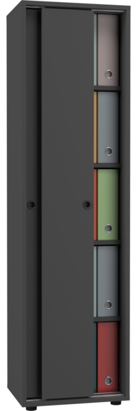 VCM Büroschrank Ulas 919824 Anthrazit H. 168 x B. 49 x T. 38 cm