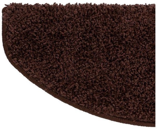 Floordirekt Stufenmatte Shaggy Barcelona mit Klebestreifen, Trittschalldämmung & Pflegeleicht, Halbrund, Höhe: 220 mm, Treppenteppich mit Anti-Rutsch-Beschichtung in Rechteckig & Halbrund Bild 3