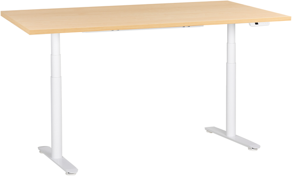 Schreibtisch elektrisch höhenverstellbar DESTINAS Hellbraun Weiß 180 cm 72 cm