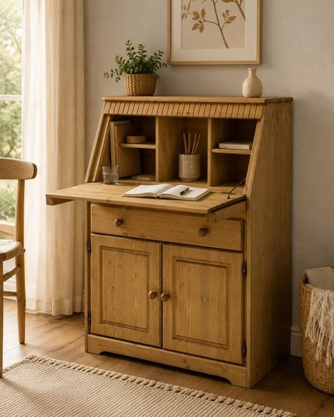 Clever-Moebel Sekretär Sekretär aus Kiefernholz im Landhausstil Schreibtisch