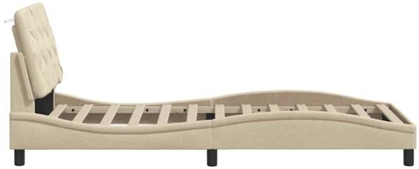 vidaXL Bettgestell mit LED ohne Matratze Creme 90x190 cm Stoff 3310641 Bild 7