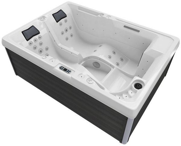 TroniTechnik Whirlpool Outdoor Whirlpool ELBA 210x150, (2-tlg), inkl Thermoabdeckung, LEDs, Bluetooth Soundsystem, Massagefunktion