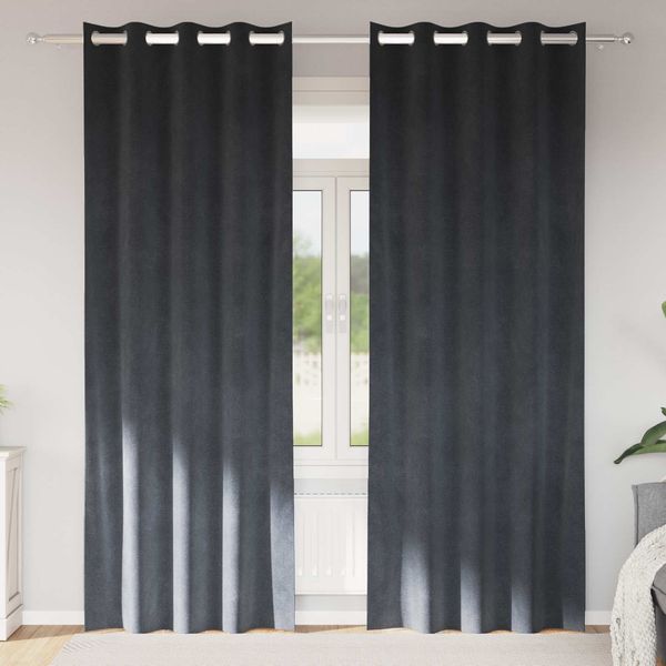 vidaXL Verdunkelungsvorhänge 2 pcs Hellgrau 140 x 260 cm Samt 4107257