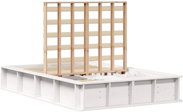 vidaXL Bettrahmen Weiß 120 x 200 cm Massives Kiefernholz 3385719