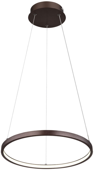 LED Pendelleuchte, Metall, Kaffeefarben, 3000K, H 120 cm