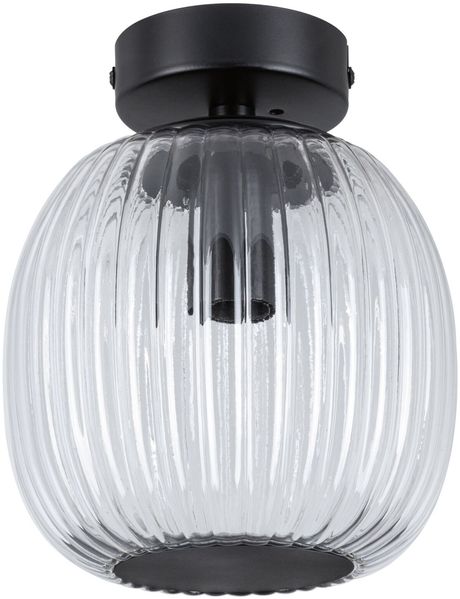 LED Deckenleuchte Ruya IP44 E14 230V max. 20W dimmbar Glas, Schwarz matt