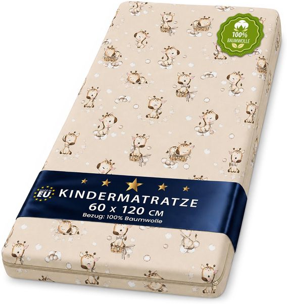 Matratze Kinderbett Mattress 60x120 cm Kindermatratze für Babybett Reisebett Beistellbett und Gitterbett Kinderbettmatratze Bettmatratze für Baby und Kinder 60x120