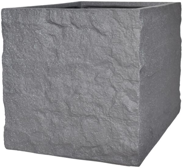 Pflanzgefäß The Rock Pflanzkasten Blumenkasten 45x42 cm Steinoptik Grau