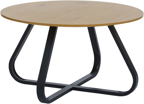 Couchtisch >CESURA< MDF mit Melamin Eiche, Metall schwarz - 45x80cm (HxD)