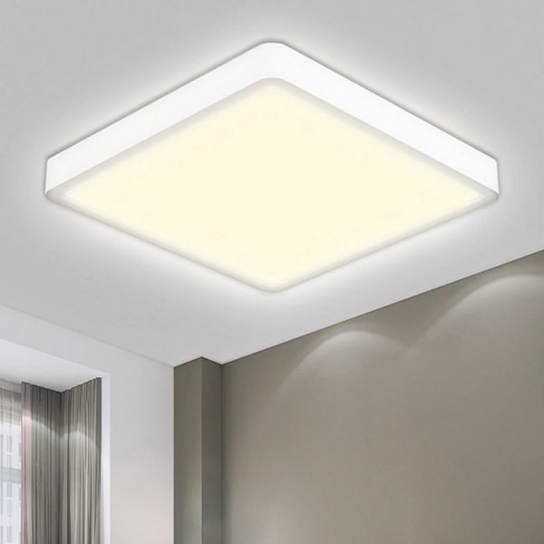 LQWELL LED Deckenleuchte Quadrat Flach LED Deckenlampe, 18W,1600LM, LED fest integriert, Tageslichtweiß, Modern Schlicht Lampe Dünn