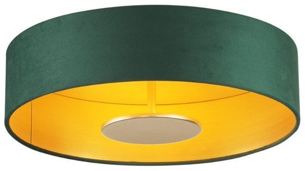 Qazqa Deckenleuchte Bredow, Dimmbar, LED fest integriert, Extra-Warmweiß, QAZQA Deckenleuchte, integrated, Grün, Velours, Modern