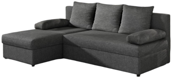 Designer Sofa Cali mit Stauraum und Schlaffunktion Anthrazit Links