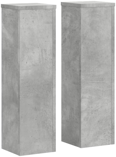 vidaXL Pflanzenständer 2 Stk. Betongrau 17x17x60 cm Holzwerkstoff 852936