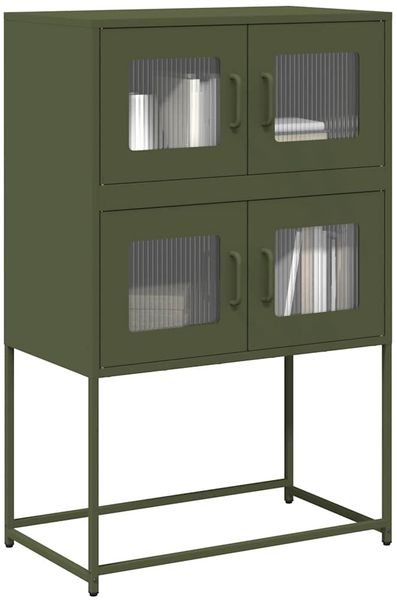vidaXL Highboard Olivgrün 68x39x107 cm Stahl 853348
