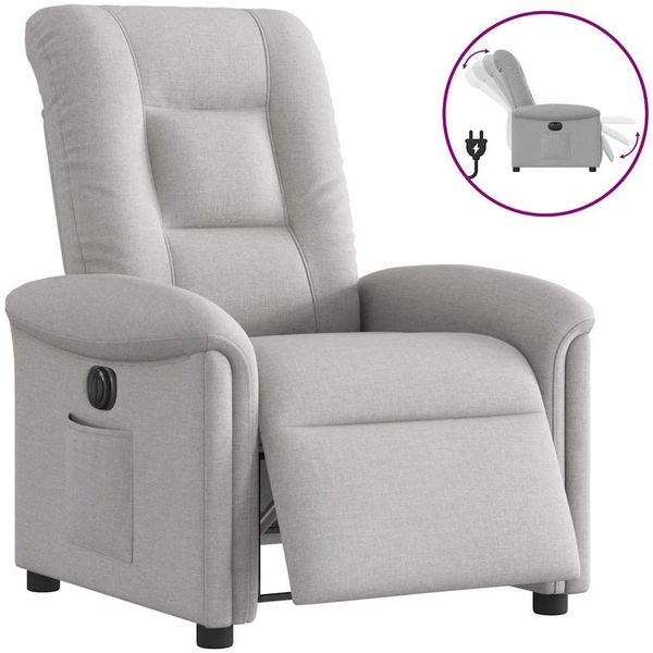 vidaXL Relaxsessel Elektrisch Wolkengrau Stoff 3303243