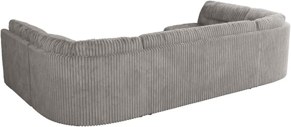 Ecksofa, Sofa big XXL, Wellenfedern, Wohnlandschaft XXL, mit Schlaffunktion - COMODO U - Hellgrau Cord - Topper T25 Bild 6