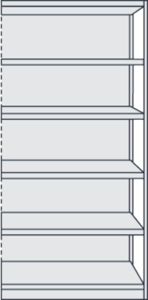 Kerkmann Büroregal Progress 500 Anbauregal BxTxH 96 x 60 x 190 cm 6 Böden m