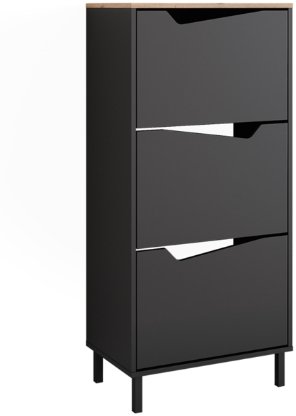 Schuhkipper Marelle Anthrazit/Artisan 60 x 129.5 cm mit 3 Fächern Vicco