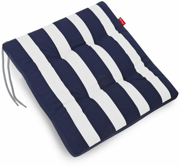 Herlag Hockerauflage Mia, Sitzauflage Hocker 50x50x5cm Blau Gestreift