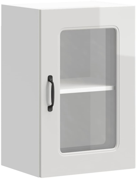 vidaXL Küchen-Hängeschrank mit Glastür Kalmar Hochglanz-Weiß Holzwerkstoff 853529