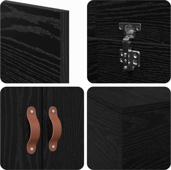 vidaXL Aufbewahrungsbettgestell Schwarz Eichen-Optik 70 x 190 cm 3335414 Bild 9