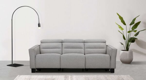 Places of Style 3-Sitzer Carpari, 224cm, manuelle od. elektrische Relaxfunktion in 2 Sitzen, mit USB, Kopfteilverstellung, Echtleder, Kunstleder, Webstoff