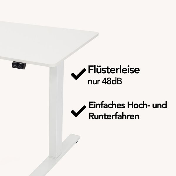 Brixy Sitzständer Schreibtisch - Elektrisch Verstellbar In Höhe - 120 x 60 CM - Weiß Bild 8